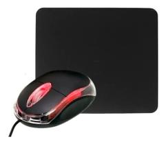 Mouse USB Exbom c Mouse Pad Preto