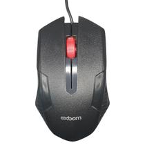 Mouse USB Óptico, 1.200 DPI, Com Cabo de 1 Metro, Compacto, Preto, Exbom- MS-71