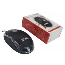 Mouse Usb Optico Scroll Leds Vermelho Classico - Deko