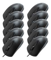 Mouse Usb Preto Com Fio Ms-31bk C3tech Kit Com 10 Atacado