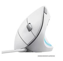 Mouse Vertical Ergonômico Trust Verto Branco, USB, 6 Botões e DPI Ajustável 1000 a 1600