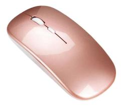 Mouse Wireless Bluetooth Recarregável Sem Fio Macio Rosa Tablet Celular