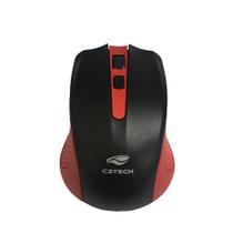 Mouse Wireless C3tech M-W20RD 1000dpi Preto/Vermelho