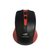 Mouse Wireless C3tech M-W20RD 1000dpi Preto/Vermelho