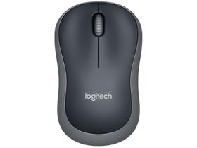 Mouse Wireless Logitech M185 USB 3 Botoes Cinza e Preto