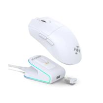 Mouse Wireless Sem Fio Loyal Base Magnética BT 2.4Ghz USB Cor Branca
