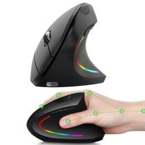 Mouse Wireless Vertical Ergonômico Com Bateria Recarregável Em Estoque