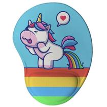 Mousepad com apoio - Unicórnio Malcriado Caguei Arco-Íris Mousepad com apoio - Unicórnio Malcriado Caguei Arco-Íris