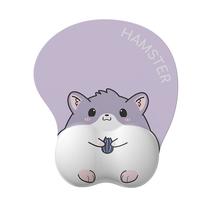 Mousepad Cute Hamster 3D de silicone com apoio de pulso em espuma viscoelástica Mousepad Cute Hamster 3D de silicone com apoio de pulso em espuma viscoelástica