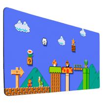 MousePad Desk Tamanho 90x40cm Para Espaço de Jogos ou Setup Trabalho Estampa Divertida Mario Gamer