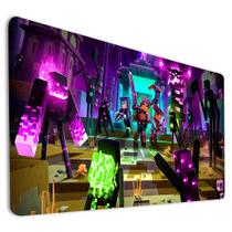 Mousepad Gamer Estampa Neon Menino Blocos Jogo Craft Tapete Acessório Para Teclado Computador