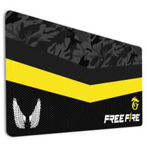 Mousepad Gamer Estampa Preta E Amarela Game Batalha Booya Fire Tapete Para Teclado Computador