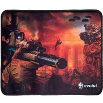 Mousepad Gamer Evolut, Pequeno 250x210mm, Borda Costurada, Preto Estampado - EG401RD