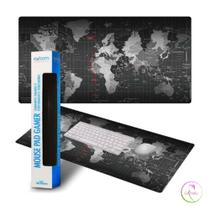 MousePad GAMER Exbom 70cmx35cm Estampa Mapa do Mundo Matrix