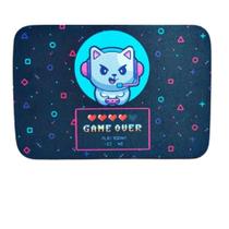 Mousepad Gato Game Over Antiderrapante em Tecido