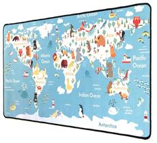 Mousepad Mapa Mundo Colorido Infantil Alegre Speed Grande Mouse Pad