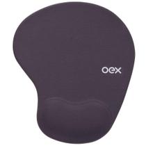 Mousepad OEX Gel Confort, Apoio de Pulso, Chumbo - MP200