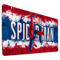 Mousepad Personalizado 90x40 Gamer Homem Spider, Filme Aranha, Teia, Teclado e Borda Costurada