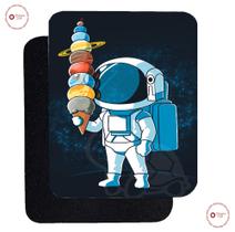 Mousepad Personalizado Astronauta Sistema Solar Planetas 19x23cm