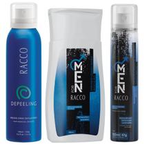 Mousse Depilatorio Depeeling+ Desodorante e Sabonete Íntimo Racco For Men