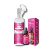 Mousse Micelar Limpeza Facial Rosa Mosqueta 150ml Rhenuks e Sérum Ultra Hidratante Clareador de Manchas Dermachem