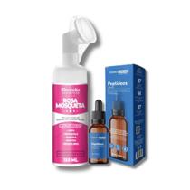 Mousse Micelar Limpeza Facial Rosa Mosqueta 150ml, Sérum Peptídeos Anti Olheiras Dermachem