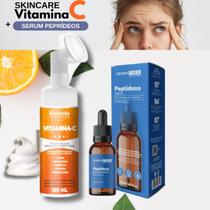 Mousse Micelar Limpeza Facial Vitamina C Rhenuks 150ml e Sérum Peptídeos Anti Olheiras dermachem Mousse Micelar Limpeza Facial Vitamina C Rhenuks 150ml e Sérum Peptídeos Anti Olheiras dermachem