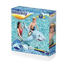 Mouykoery Boia inflável de tubarão, boia flutuante de 178 cm para crianças, brinquedos de festa na piscina para crianças