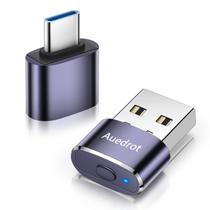 Movedor de mouse USB de metal indetectável Mouse Jiggler com botão interruptor, mini agitador de mouse automático com 2 modos de oscilação, sem driver, Plug & Play, mantenha o computador/laptop acordado, com adaptador USB-C, roxo