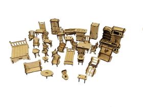 Moveis Casinha Boneca Casa Mdf Com 36 Mini Moveis Moveis Casinha Boneca Casa Mdf Com 36 Mini Moveis