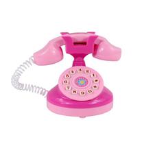 Móveis de casa de bonecas em miniatura, telefone retrô, rosa, 10,5 cm