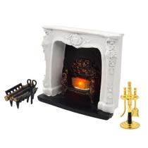 Móveis de casa de bonecas iLand Dollhouse Fireplace em escala 1/12