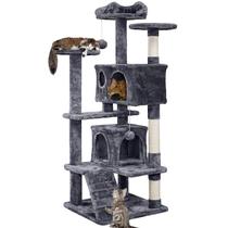 Móveis de condomínio Cat Tree Tower Yaheetech 137 cm para gatinhos