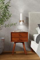 Móveis de mesa Alpine Flynn com 2 gavetas, castanha pequena, 46x38x62 cm