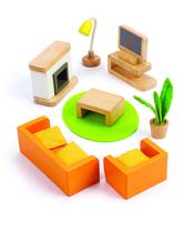 Móveis de Sala de Mídia para Casa de Bonecas Hape - Brinquedo de Madeira para Crianças Móveis de Sala de Mídia para Casa de Bonecas Hape - Brinquedo de Madeira para Crianças