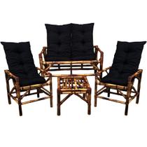 Móveis De Vime Jardim Jogo De Bambu Cadeiras Móveis Conjunto