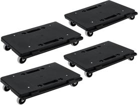 Móveis Dolly Insdawn, pacote com 4 rodas, capacidade de 227 kg, pretos Móveis Dolly Insdawn, pacote com 4 rodas, capacidade de 227 kg, pretos