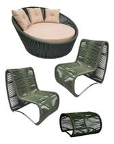 Móveis Em Corda Náutica Poltrona Sofá Chaise Puff