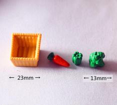 Móveis em miniatura bonecas de brinquedo casa acessórios de decoração diy mini rabanete pimenta cesta de vegetais