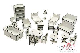 Moveis escala lol surprise com 20 peças brancos - darama