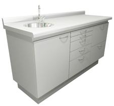 Móveis Odontológicos - Triplo Light -pia/gaveteiro/aparelhos