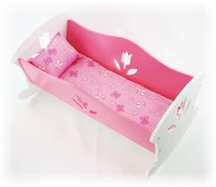 Móveis para bonecas Matty's Toy Stop Rocking Cradle 45 cm com travesseiro Móveis para bonecas Matty's Toy Stop Rocking Cradle 45 cm com travesseiro