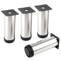Móveis, pernas de metal, TCHOSUZ, aço inoxidável de 10 cm, pacote com 4