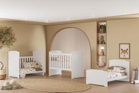 Móvel Infantil 3 em 1 Berço Mini Cama E Sofá Com Mosquiteiro 100% MDF