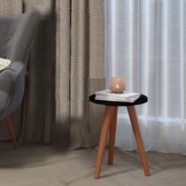 Móvel Mesa Pequena Tabriz Apoio Lateral Sofá Cama MDF Preto Móvel Mesa Pequena Tabriz Apoio Lateral Sofá Cama MDF Preto