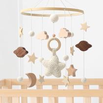 Móvel para bebês NICEMER Wooden Star Cloud Moon feito à mão