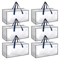 Moving Bags Simple Deluxe, pacote com 6, extra grandes com alças brancas