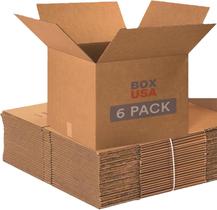 Moving Box BOX USA Large 20x20x15cm, pacote com 6 pacotes de papelão ondulado Moving Box BOX USA Large 20x20x15cm, pacote com 6 pacotes de papelão ondulado