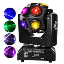 Moving Head RGBW 120W 12 LEDs + Laser Strobo DMX Iluminação Profissional OIH6906 Moving Head RGBW 120W 12 LEDs + Laser Strobo DMX Iluminação Profissional OIH6906