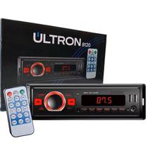 Mp3 player auto radio ultron red bt bluetooth aux 2 ent usb